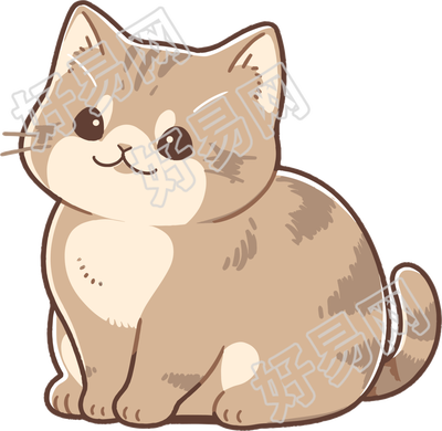 猫咪贴纸创意设计插画