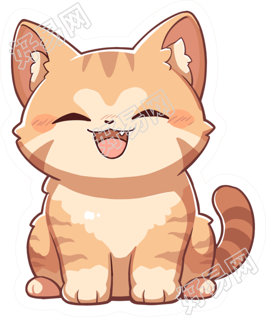 猫咪贴纸精美插画