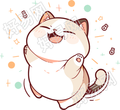猫咪贴纸有趣图形素材