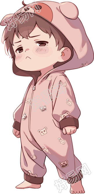 睡衣男孩创意设计插图