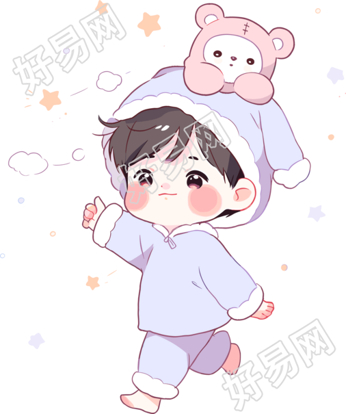 睡衣男孩卡通素材