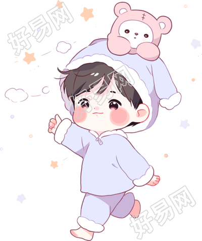 睡衣男孩卡通素材