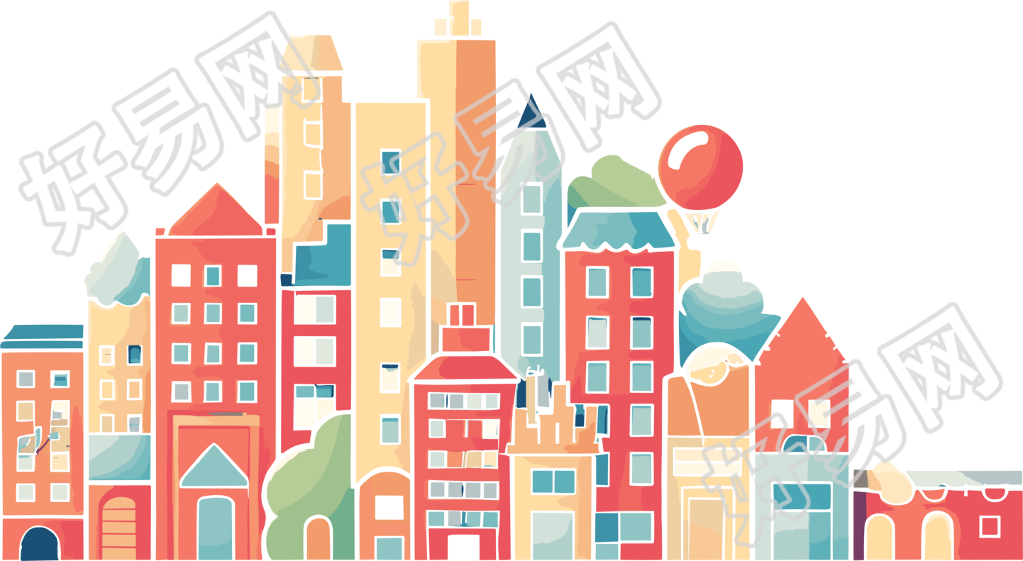 城市主题儿童绘本商用素材