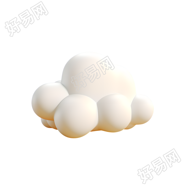 3D立体云创意设计元素