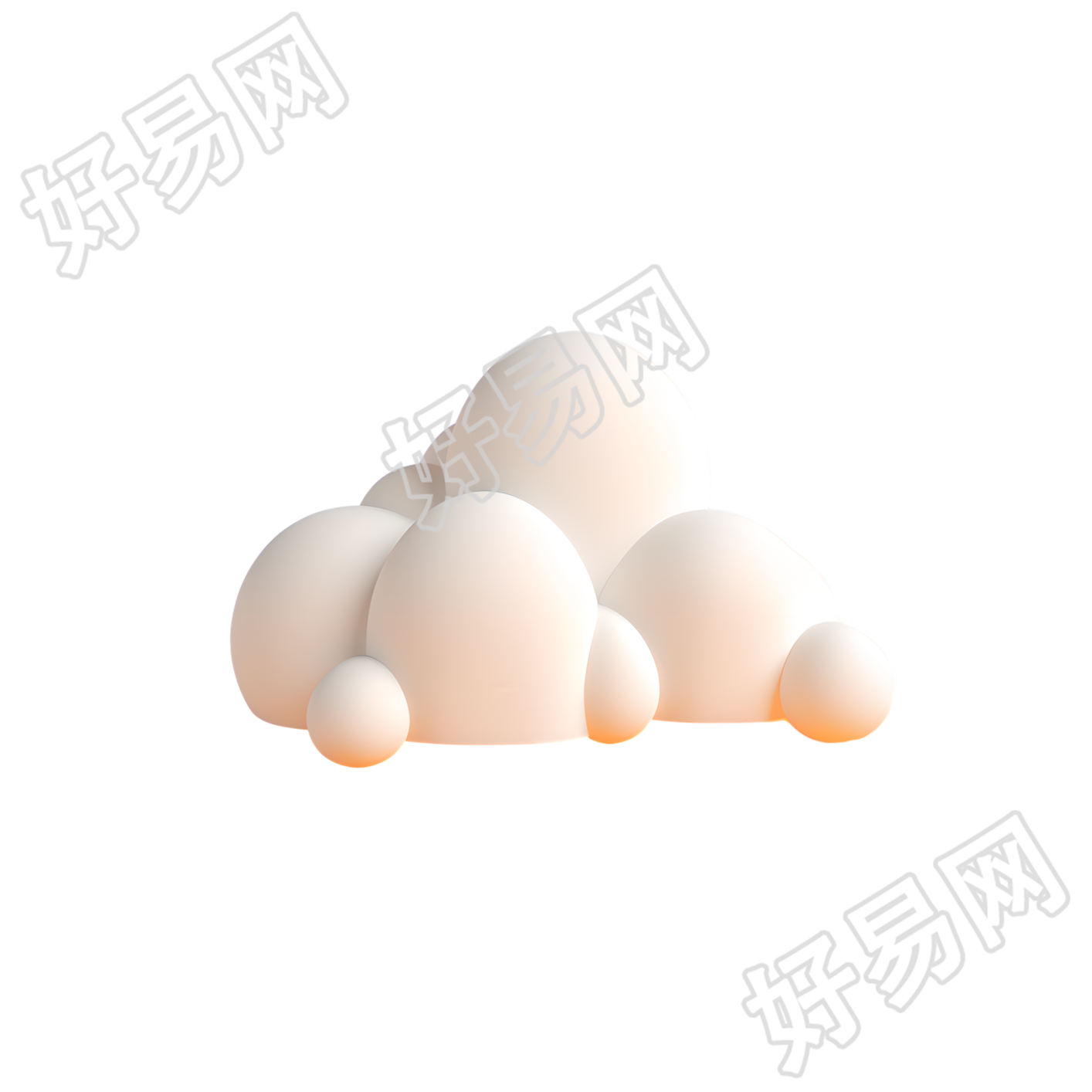 3D立体云商业插画
