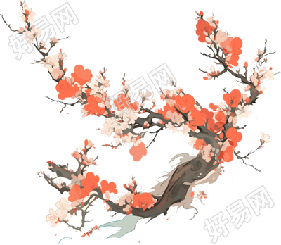 梅花怒放中国风素材
