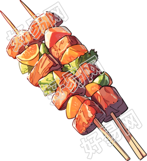 烧烤烤串创意矢量素材