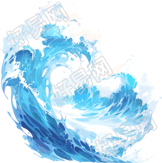 蓝色海浪高清PNG图形素材