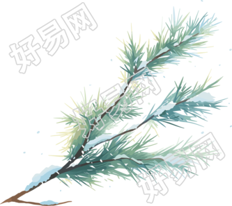 松枝积雪创意设计元素