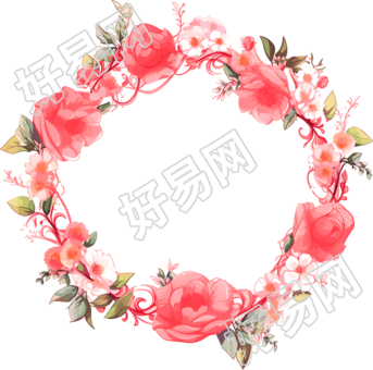 粉色花环设计素材