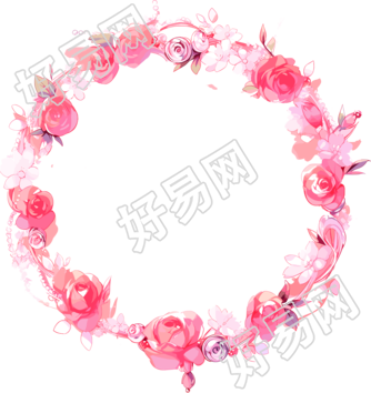 粉色花环商用元素
