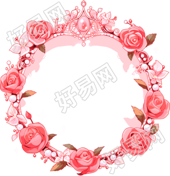 粉色花环商业设计素材