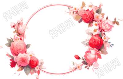 粉色花环透明背景素材