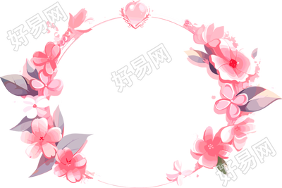 粉色花环商业设计元素