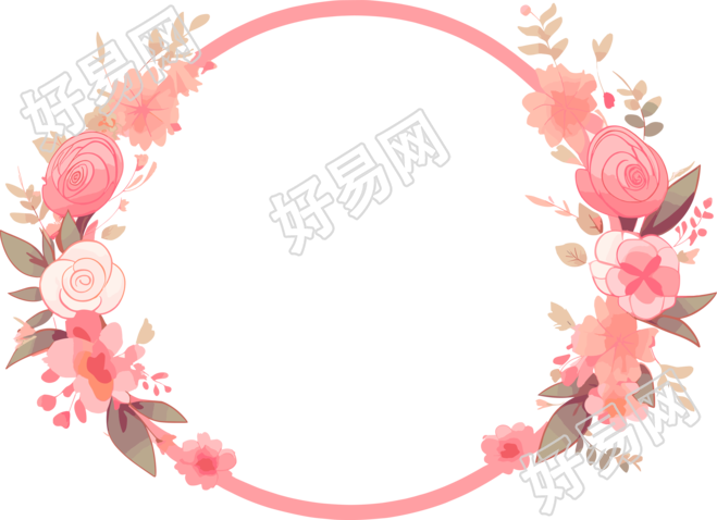 粉色花环高清图形素材