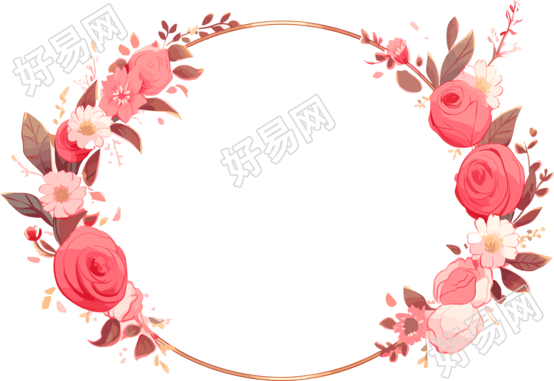 粉色花环PNG素材