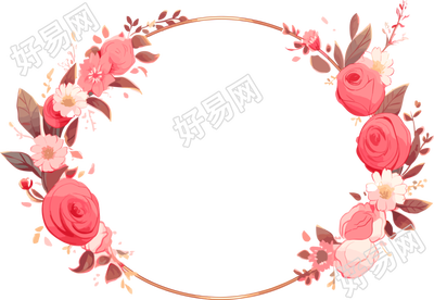 粉色花环PNG素材