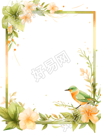 绿色边框PNG插图