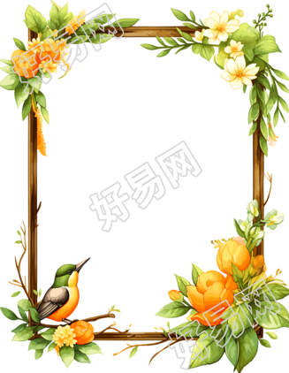 绿色边框透明背景素材