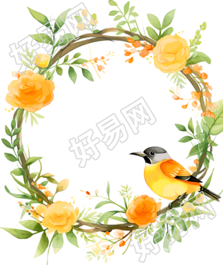 绿色边框商用插画元素