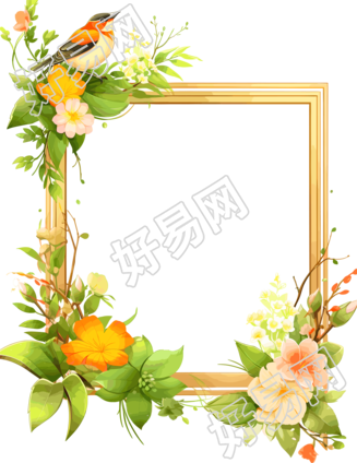 绿色边框商业设计插图