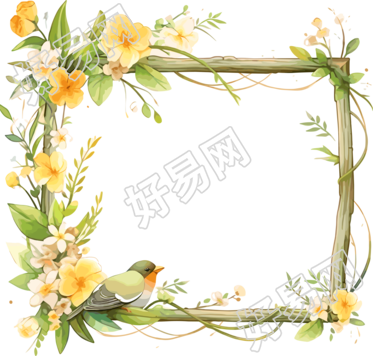 绿色边框插画设计素材