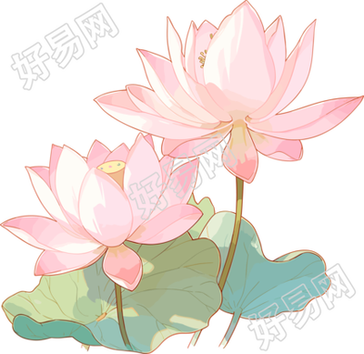 莲花简约儿童插画