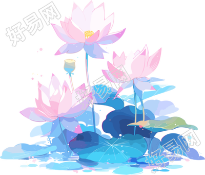 莲花儿童插画可商用素材