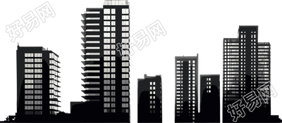 建筑剪影黑色素材