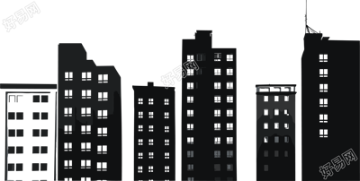 建筑剪影插画设计元素