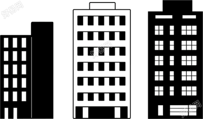 建筑剪影创意设计元素