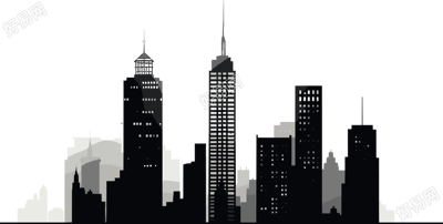 建筑剪影PNG插图