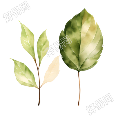 树叶透明背景插画设计