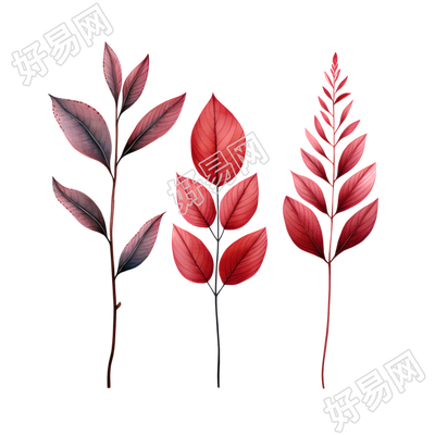 树叶简约插画素材