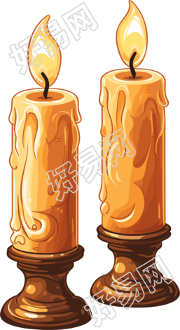 烛光简约插画