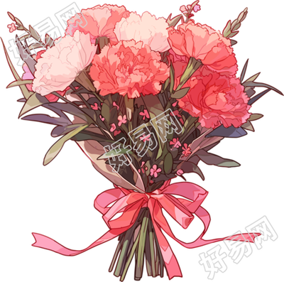 教师节卡通康乃馨元素