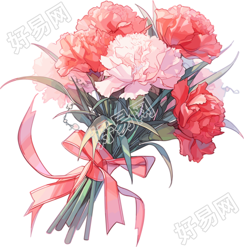 教师节卡通康乃馨插图