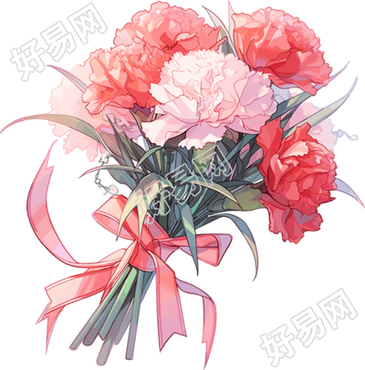 教师节卡通康乃馨插图