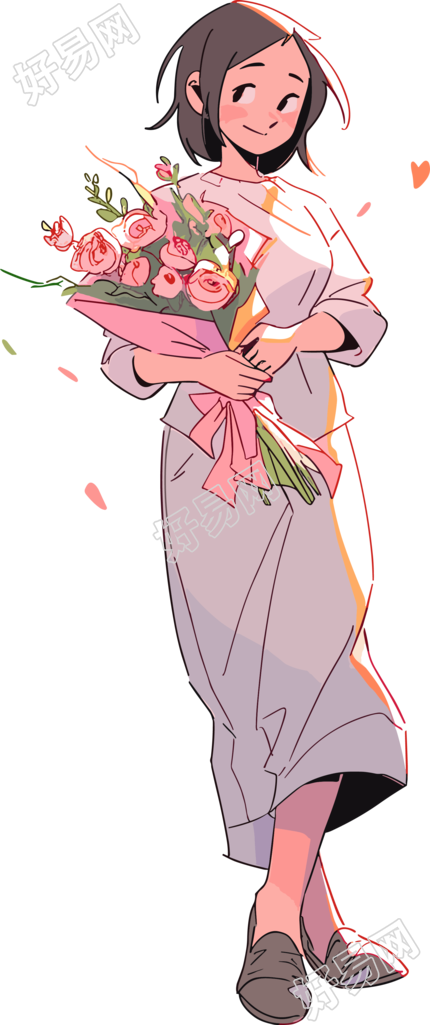 教师节卡通女老师花素材