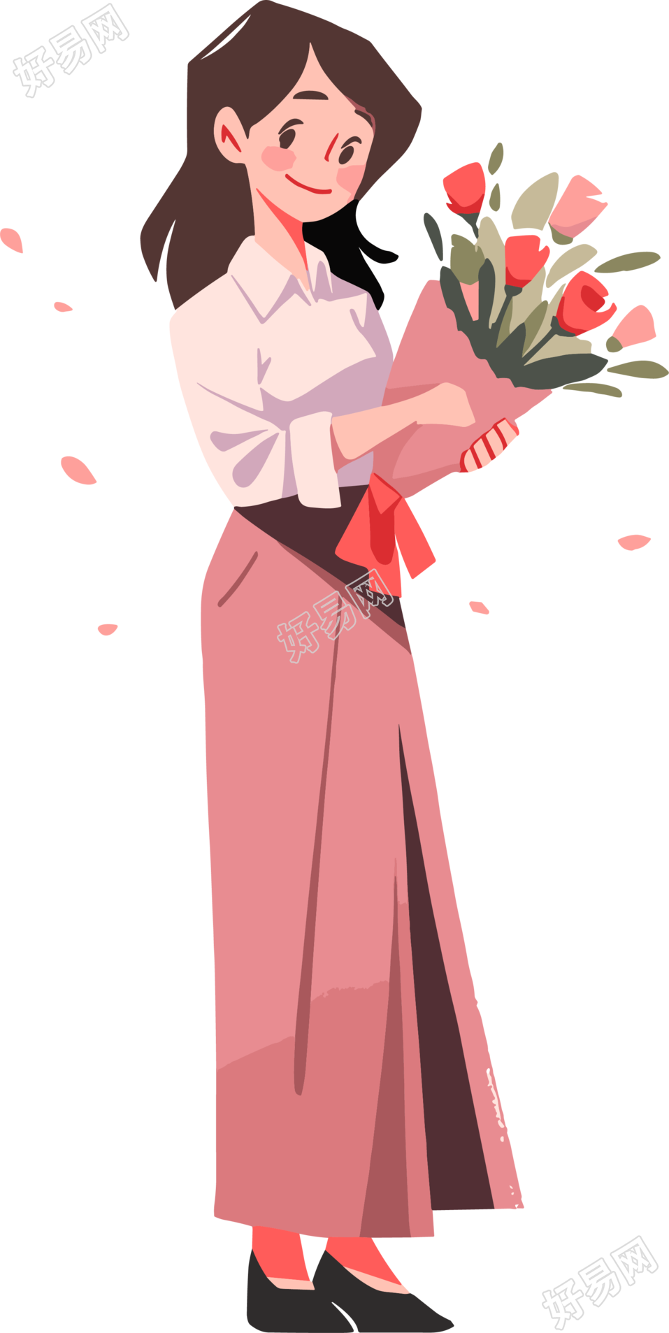 教师节卡通女老师元素