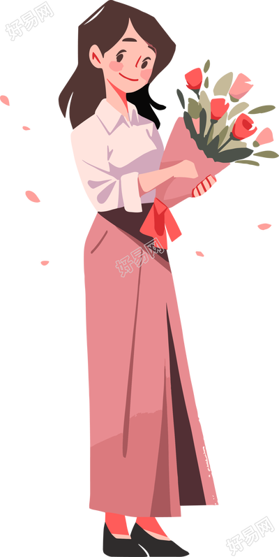 教师节卡通女老师元素