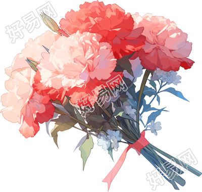 教师节卡通康乃馨PNG素材