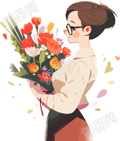 教师节卡通女老师形象素材