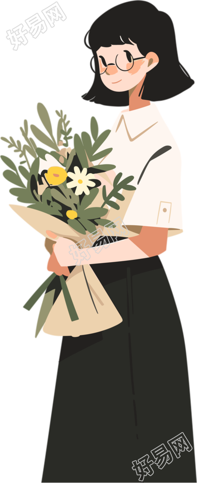 教师节卡通女老师商业图形插画