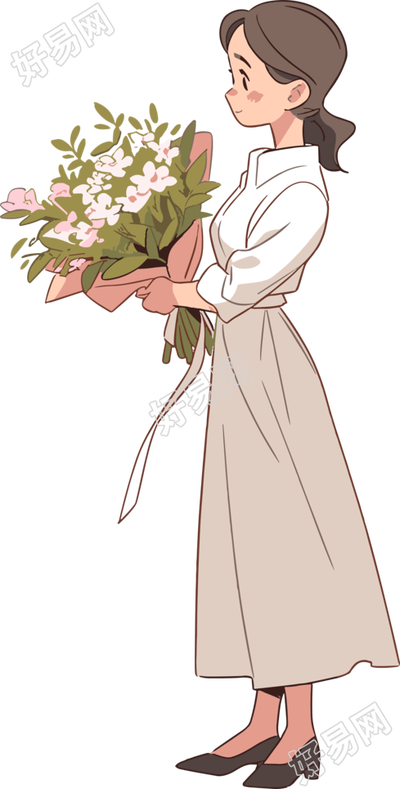 教师节卡通女老师简约设计插图