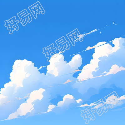 蓝天背景卡通白云素材
