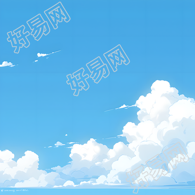 蓝天背景卡通插画设计