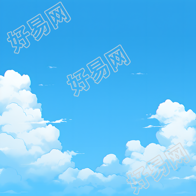 蓝天背景卡通简约插图
