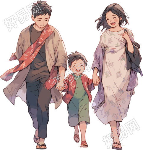 温馨家庭插图