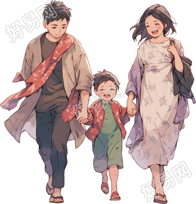 温馨家庭插图